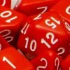 Other Dice Role4Initiative Opaque Red With White Numbers 15ct Polyhedral Set