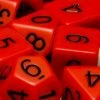 Other Role4Initiative Opaque Red With Black Numbers 7ct Polyhedral Set