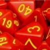 Other Role4Initiative Opaque Red With Gold Numbers 7ct Polyhedral Set Dice