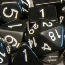 Other Role4Initiative Opaque Black With White Numbers 7ct Polyhedral Set