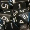 Other Dice Role4Initiative Opaque Black With White Numbers 15ct Polyhedral Set