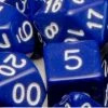 Other Dice Role4Initiative Opaque Dark Blue With White Numbers 7ct Polyhedral Set