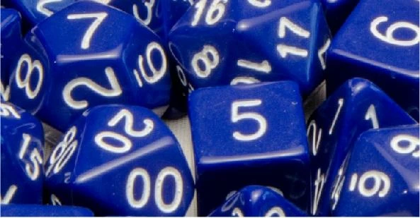 Other Dice Role4Initiative Opaque Dark Blue With White Numbers 7ct Polyhedral Set