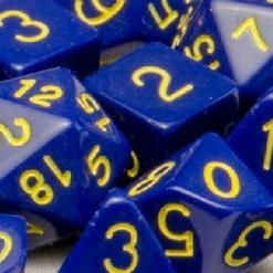 Other Role4Initiative Opaque Dark Blue With Gold Numbers 7ct Polyhedral Set Dice