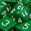 Other Dice Role4Initiative Opaque Dark Green With White Numbers 15ct Polyhedral Set