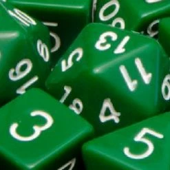 Other Dice Role4Initiative Opaque Dark Green With White Numbers 15ct Polyhedral Set