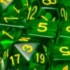Other Dice Role4Initiative Translucent Dark Green With Gold Numbers 7ct Polyhedral Set