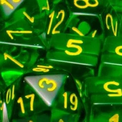 Other Dice Role4Initiative Translucent Dark Green With Gold Numbers 7ct Polyhedral Set