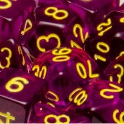 Other Role4Initiative Translucent Dark Purple With Gold Numbers 7ct Polyhedral Set