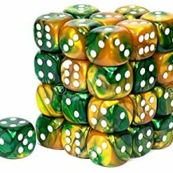 Other Chessex 12mm Gemini Gold Green/White 36ct D6 Set (26825) Dice