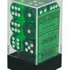 Other Chessex 16mm Translucent Green/White 12ct D6 Set (23605)