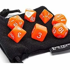 Other Easy Roller Opaque Bright Orange 7ct Polyhedral Set With Bag