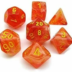Other Chessex Ghostly Glow Orange/Yellow 7ct Polyhedral Set (27523) Dice