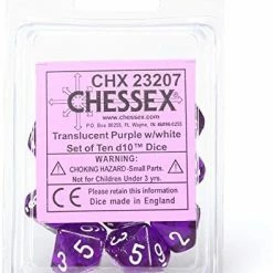 Other Chessex Translucent Purple/White 10ct D10 Set (23207)