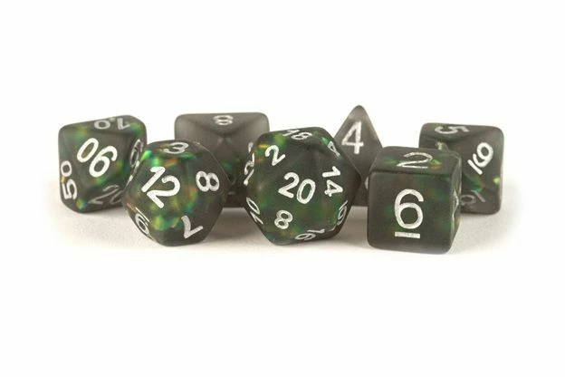 Other Metallic Dice Games Icy Opal Black 7ct Polyhedral Dice Set