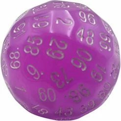 Other Single D100 Translucent Purple Dice