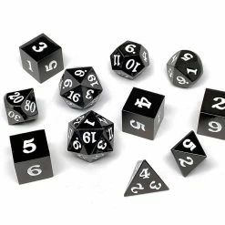 Other Easy Roller Metal Gunmetal White Signature Font 11ct Polyhedral Set Dice