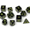 Other Dice Easy Roller Metal Gunmetal Lime Signature Font 11ct Polyhedral Set