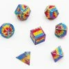 Other Dice For All 7pc Metal RPG Dice Set - Pansexual Pride Flag With Rainbow Metal