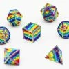 Other Dice For All 7pc Metal RPG Dice Set - Rainbow Pride Flag With Rainbow Metal