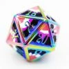 Other Dice For All Single Metal D20 - Genderfluid Pride Flag With Rainbow Metal