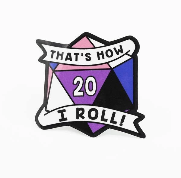 Other Dice That's How I Roll Genderfluid Pride Sticker
