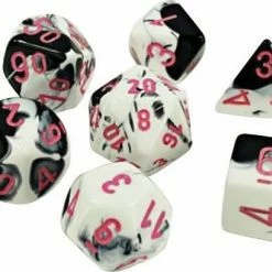 Other Chessex Lab Gemini Black White/Pink 8ct Polyhedral Set (30043)