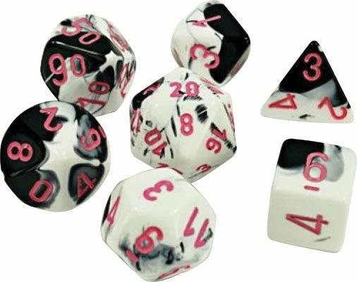 Other Chessex Lab Gemini Black White/Pink 8ct Polyhedral Set (30043)