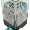 Other Chessex 16mm Gemini Teal White/Black 12ct D6 Set (26644)