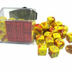 Other Dice Chessex 12mm Gemini Red Yellow/Silver 36ct D6 Set (26850)