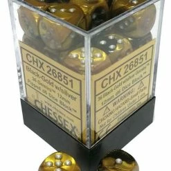 Other Dice Chessex 12mm Gemini Black Gold/Silver 36ct D6 Set (26851)