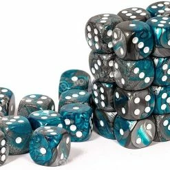 Other Chessex 12mm Gemini Steel Teal/White 36ct D6 Set (26856) Dice