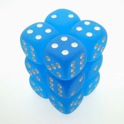 Other Chessex 16mm Frosted Caribbean Blue/White 12ct D6 Set (27616)