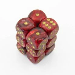 Other Chessex 16mm Vortex Burgundy/Gold 12ct D6 Set (27634) Dice