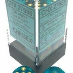 Other Chessex 16mm Borealis Teal/Gold 12ct D6 Set (27686)