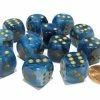 Other Chessex 12mm Phantom Teal/Gold 36ct D6 Set (27689) Dice
