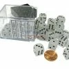 Other Chessex 12mm Frosted Clear/Black 36ct D6 Set (27801) Dice