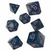 Other Q-Workshop Sparkling Llama Dark Blue/Pink 7ct Polyhedral Set