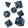 Other Dice Q-Workshop Shimmering Llama Dark Blue/White 7ct Polyhedral Set
