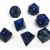 Other Gemstone Dice Lapis Semi-Precious Gemstone 7ct Polyhedral Dice Set With Silver Elvenkind Font