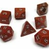 Other Goldstone Semi-Precious Gemstone 7ct Polyhedral Dice Set With Signature Font