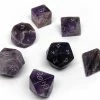 Other Gemstone Dice Amethyst Semi-Precious Gemstone 7ct Polyhedral Dice Set With Elvenkind Font