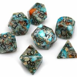 Other Wizard Stone Earth Elemental 7ct Polyhedral Dice Set Gemstone Dice