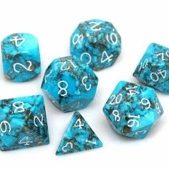 Other Wizard Stone Moonlit Turquoise 7ct Polyhedral Dice Set