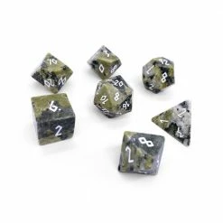 Other African Jade Semi-Precious Gemstone 7ct Polyhedral Dice Set