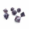 Other Black Network Agate Semi-Precious Gemstone 7ct Polyhedral Dice Set
