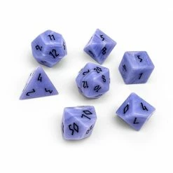 Other Blue Lace Agate Semi-Precious Gemstone 7ct Polyhedral Dice Set