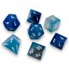Other Blue Striped Agate Semi-Precious Gemstone 7ct Polyhedral Dice Set