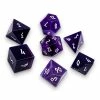 Other Purple Striped Agate Semi-Precious Gemstone 7ct Polyhedral Dice Set
