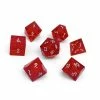 Other Zircon Glass Polyhedral Dice Set Ruby
